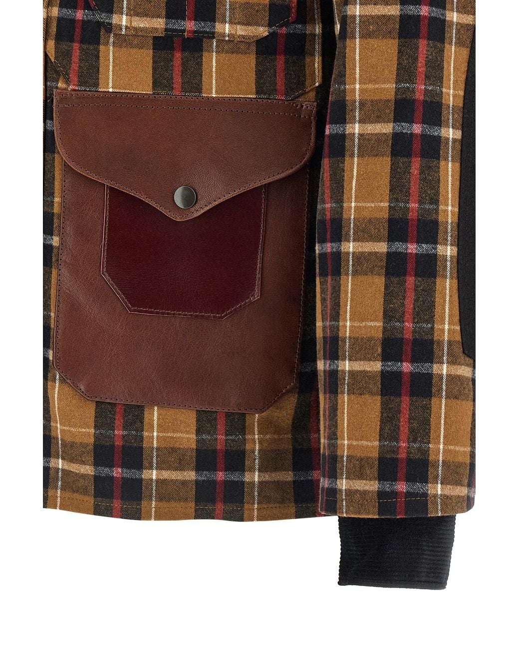 Junya Watanabe Brown X Filson Checked Patchwork Jacket for men