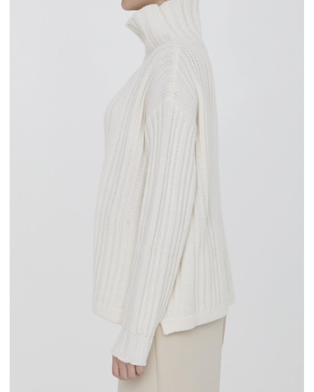Max Mara White Vitalba Turtleneck Jumper