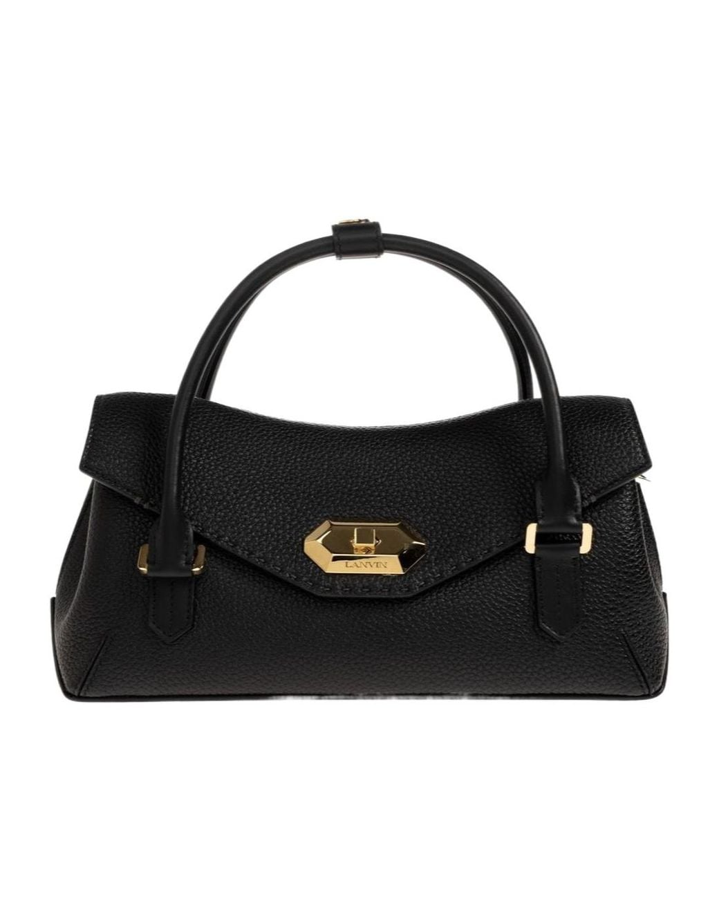 Lanvin Black Logo Detailed Tote Bag