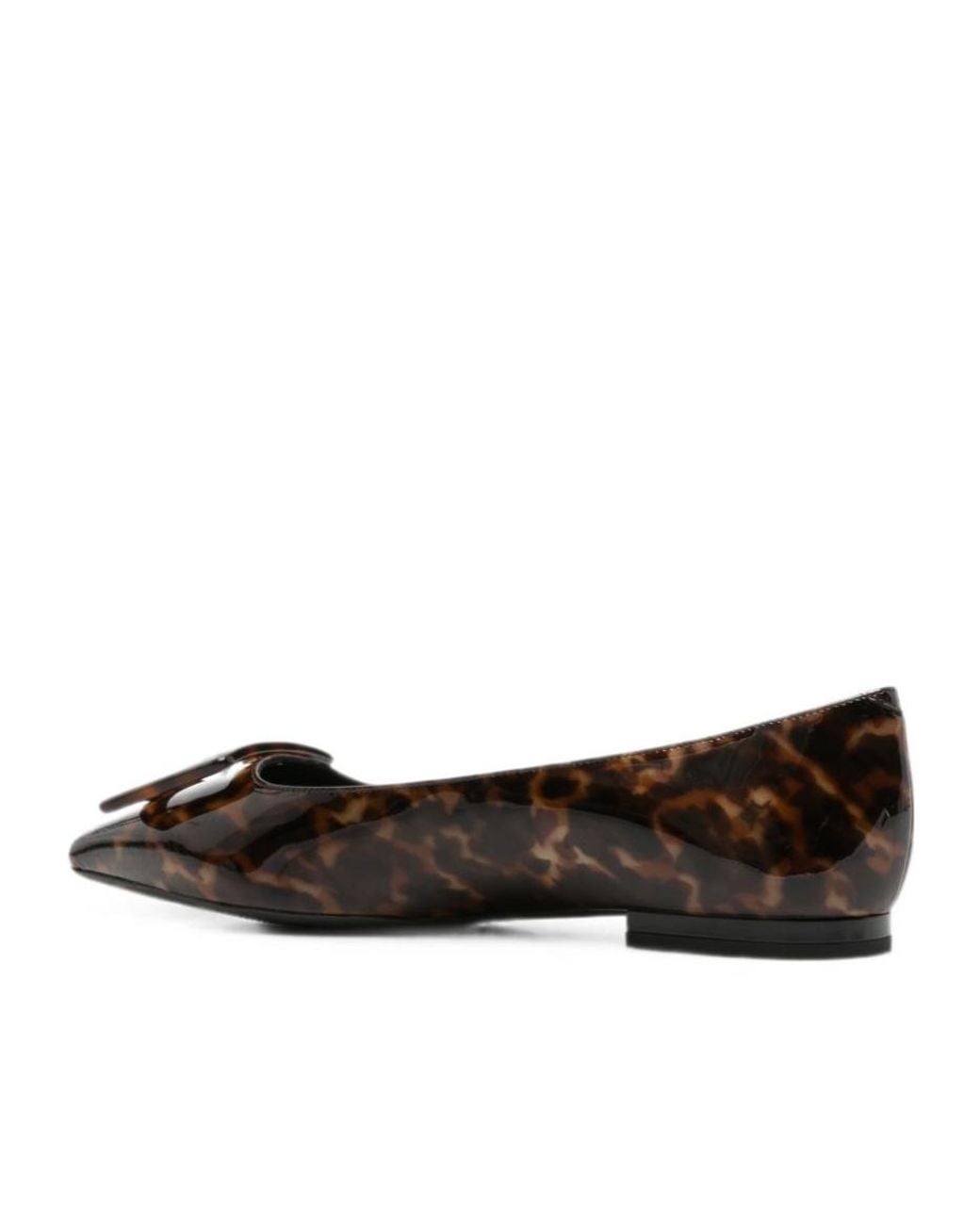 Roger Vivier Brown Pointed-Toe Ballet Flats