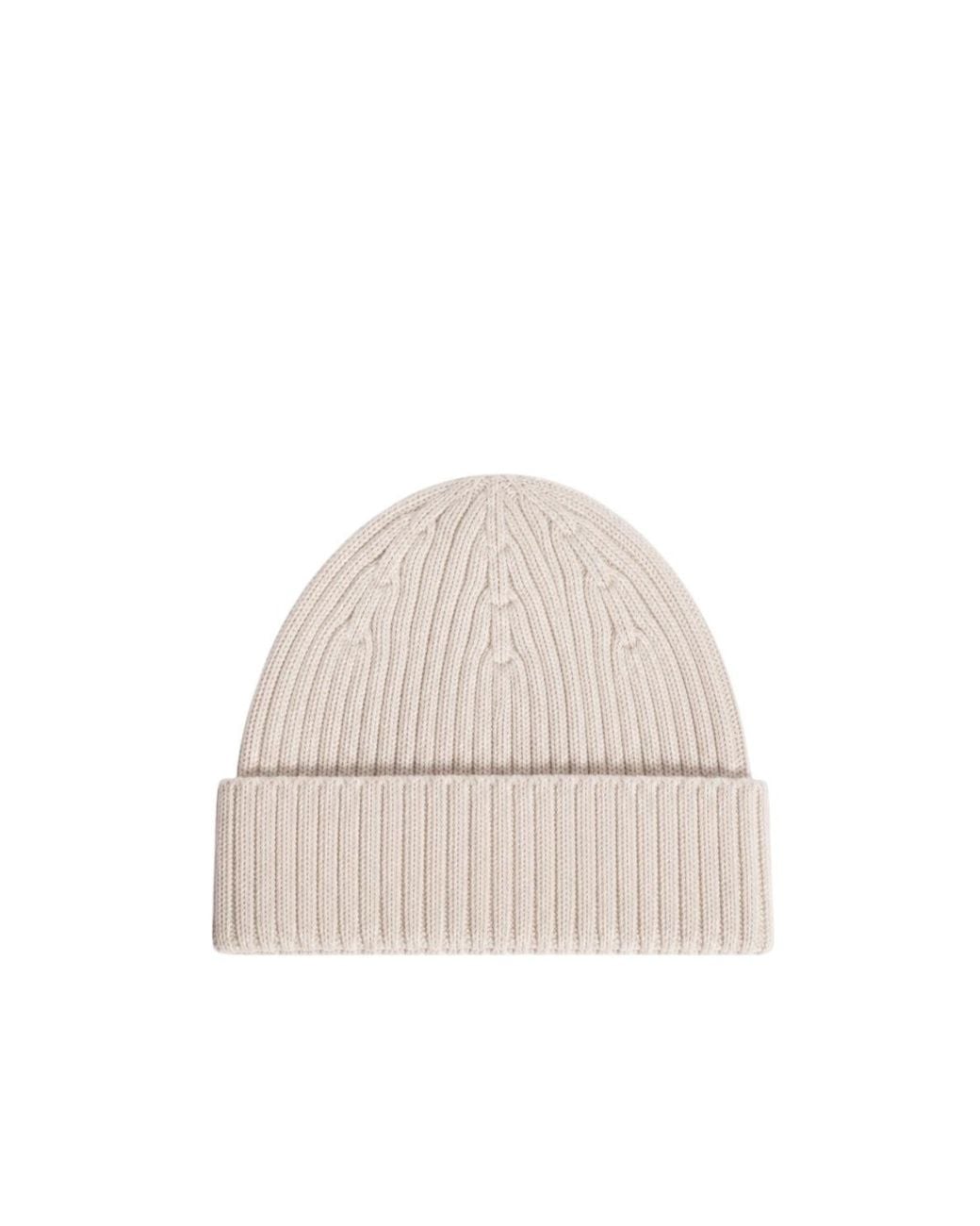 Maison Kitsuné White Maison Kitsuné Fox Head Large Beanie for men