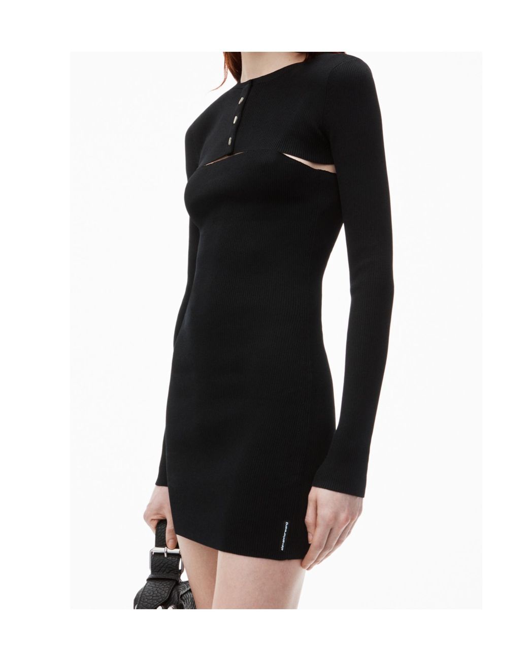 Alexander Wang Black Cropped Cardigan Twinset Dress