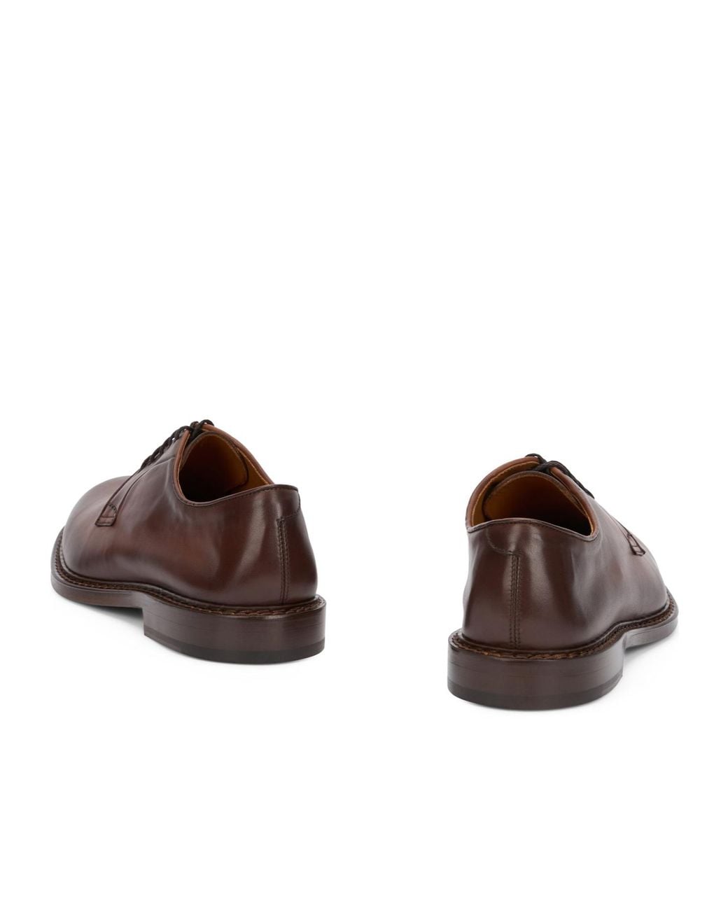 Doucal's Brown Plain Derby Shoes for men