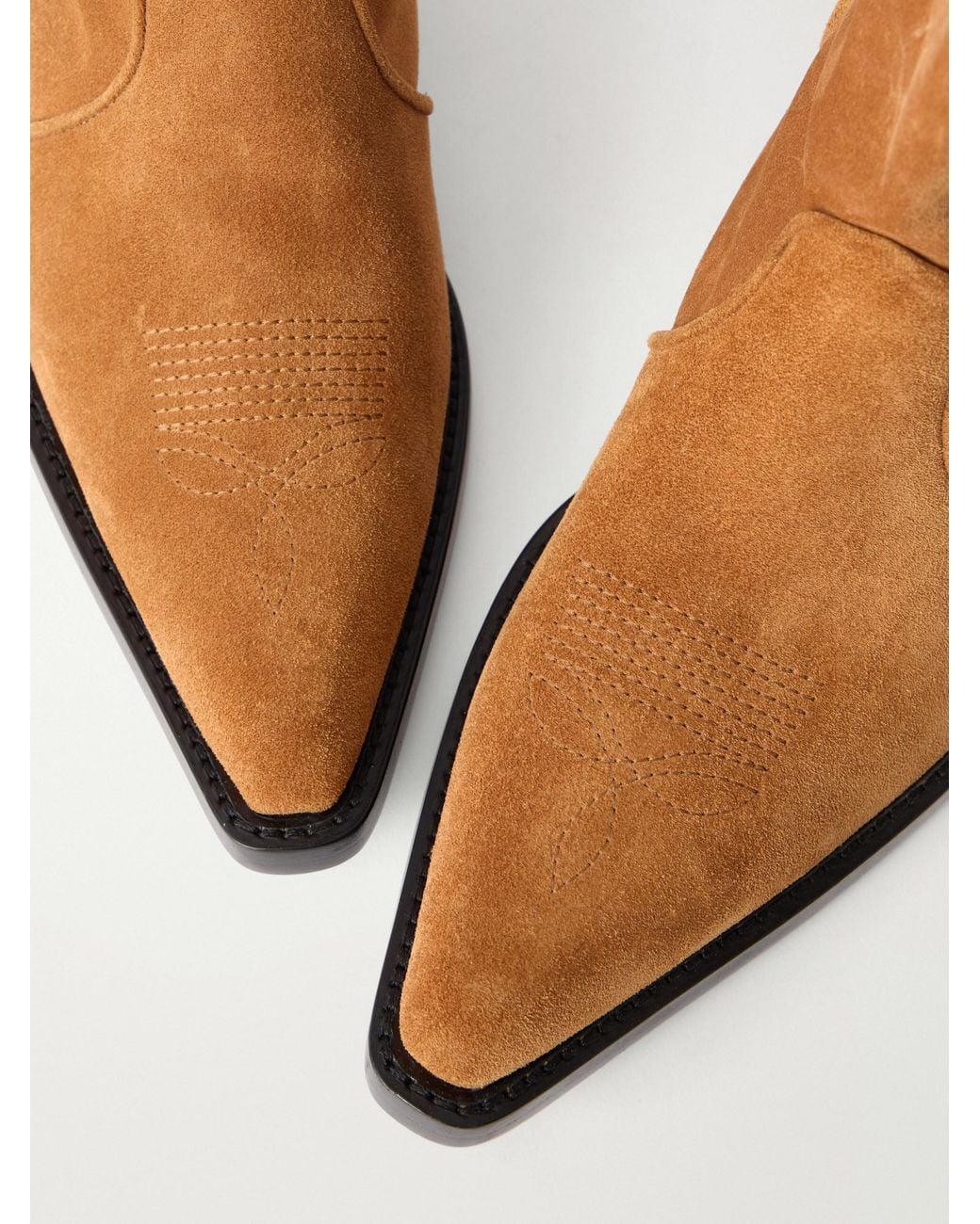 Khaite Brown Suede Ankle Boots