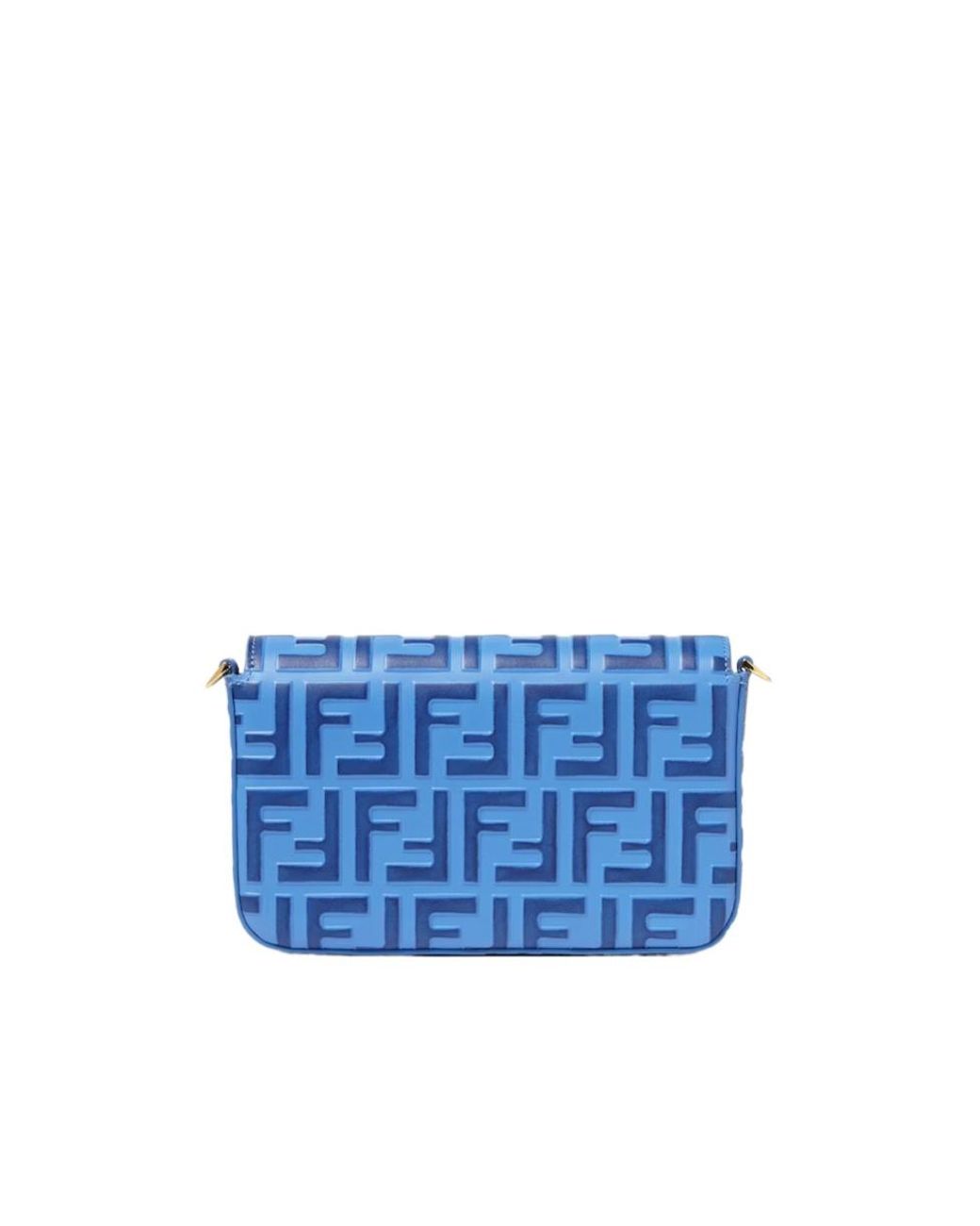 Fendi Blue Ff Diamonds Chain Wallet