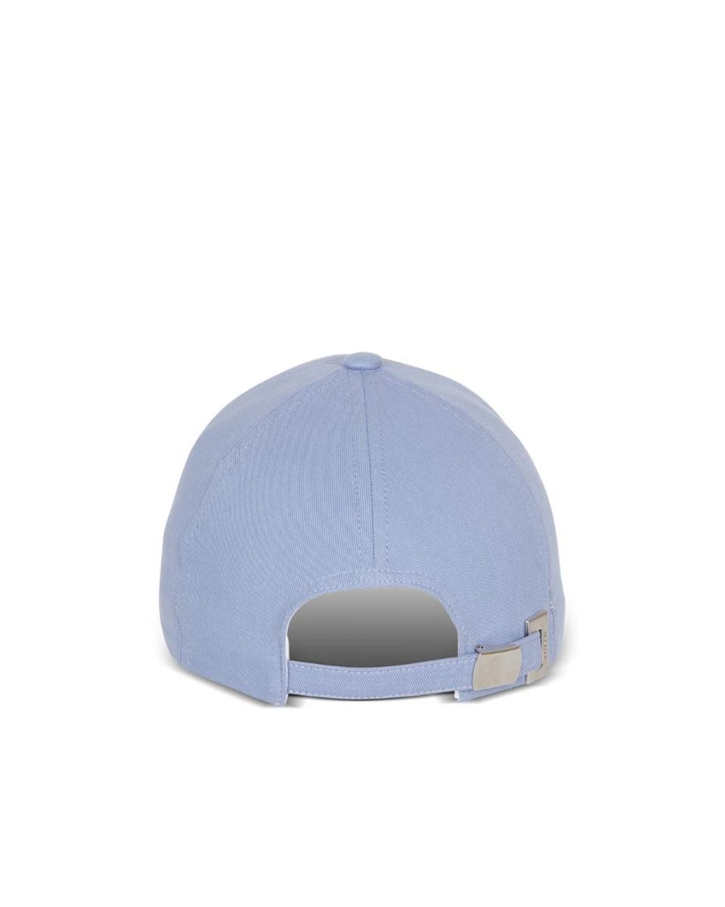 Balmain Blue Logo Embroidered Curved-Peak Baseball Cap for men