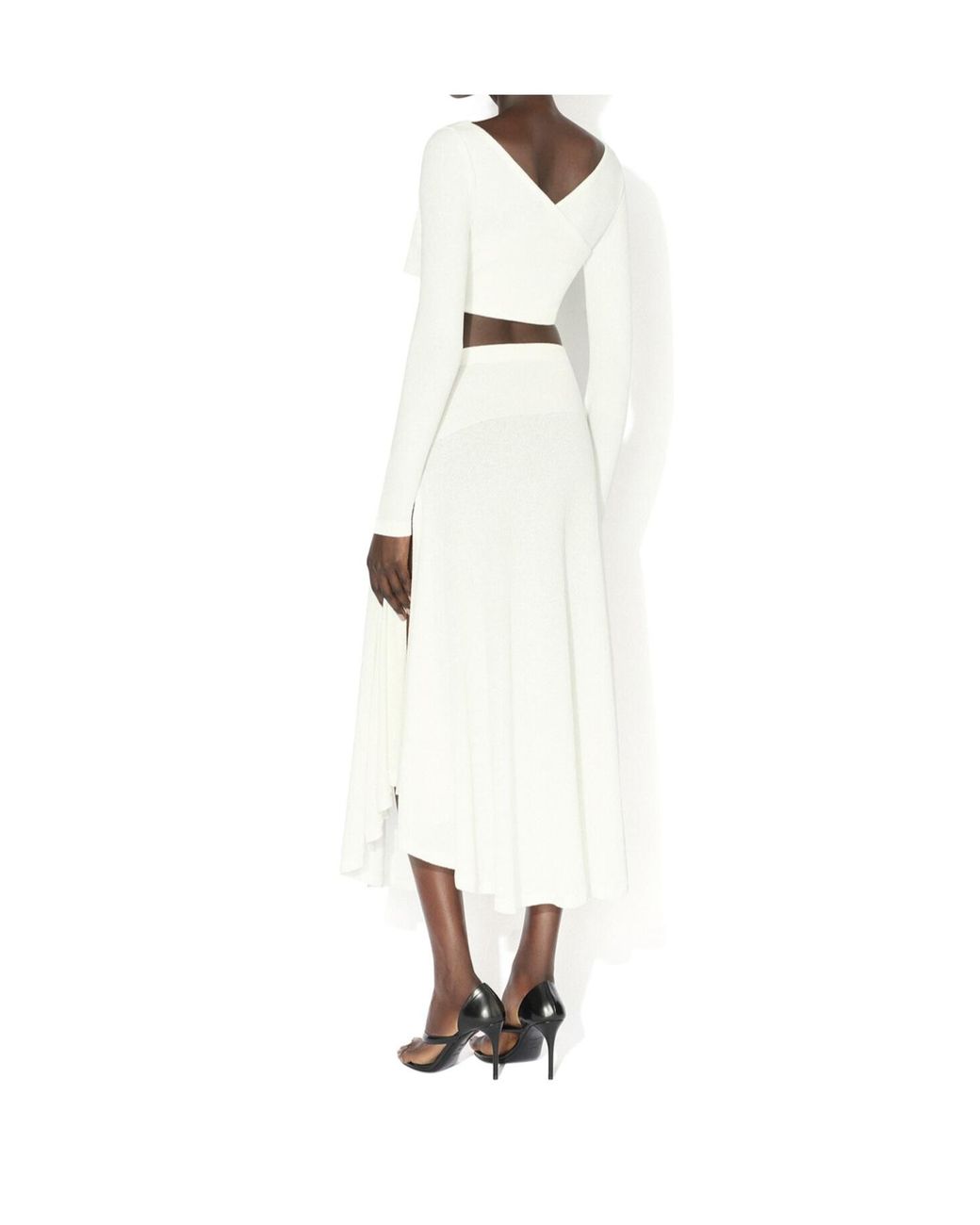 Alaïa White Alaïa Crepe Wrapped Top