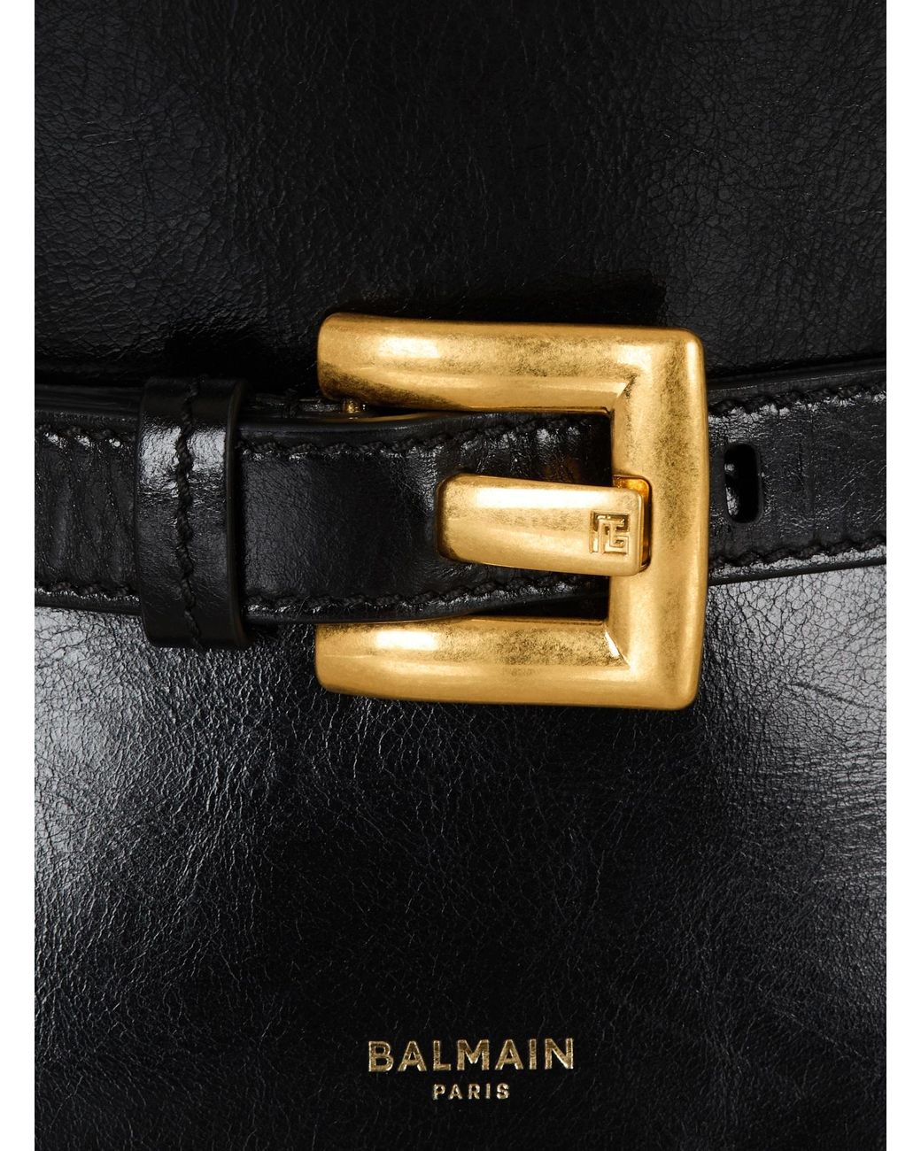 Balmain Shuffle Mini Leather Bag Black