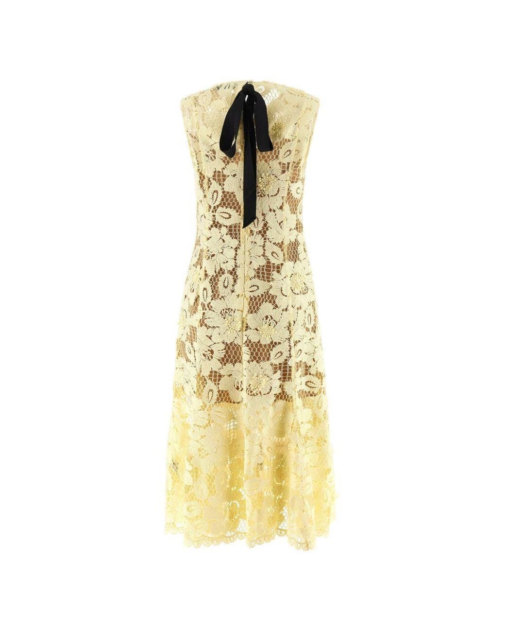 Self-Portrait Metallic Floral Crochet Midi Dress