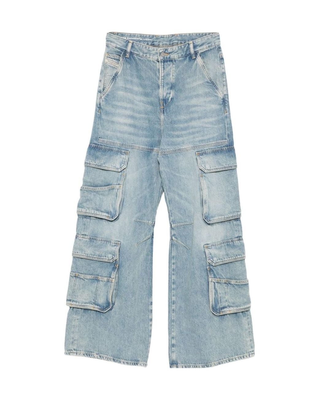 DIESEL Blue D-Sire Straight Leg Cargo Jeans
