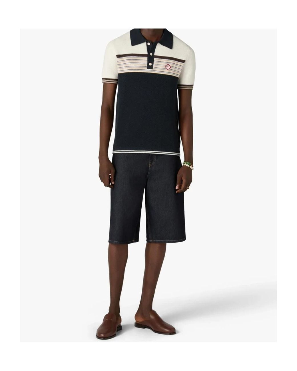 Casablanca Black Cotton-Wool Blend T-Shirt for men