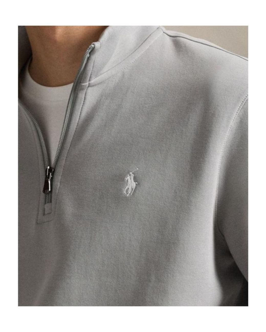 Polo Ralph Lauren Gray Quarter Zip-Up Hoodie for men