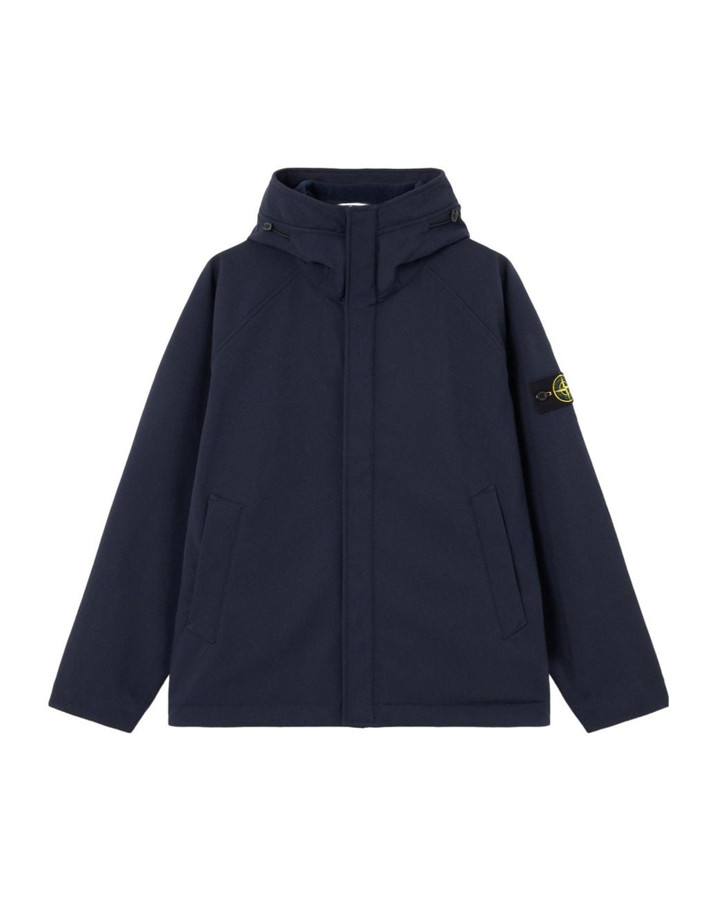 Stone Island Blue Hooded Jacket With Inner Fixed Drawstring for men