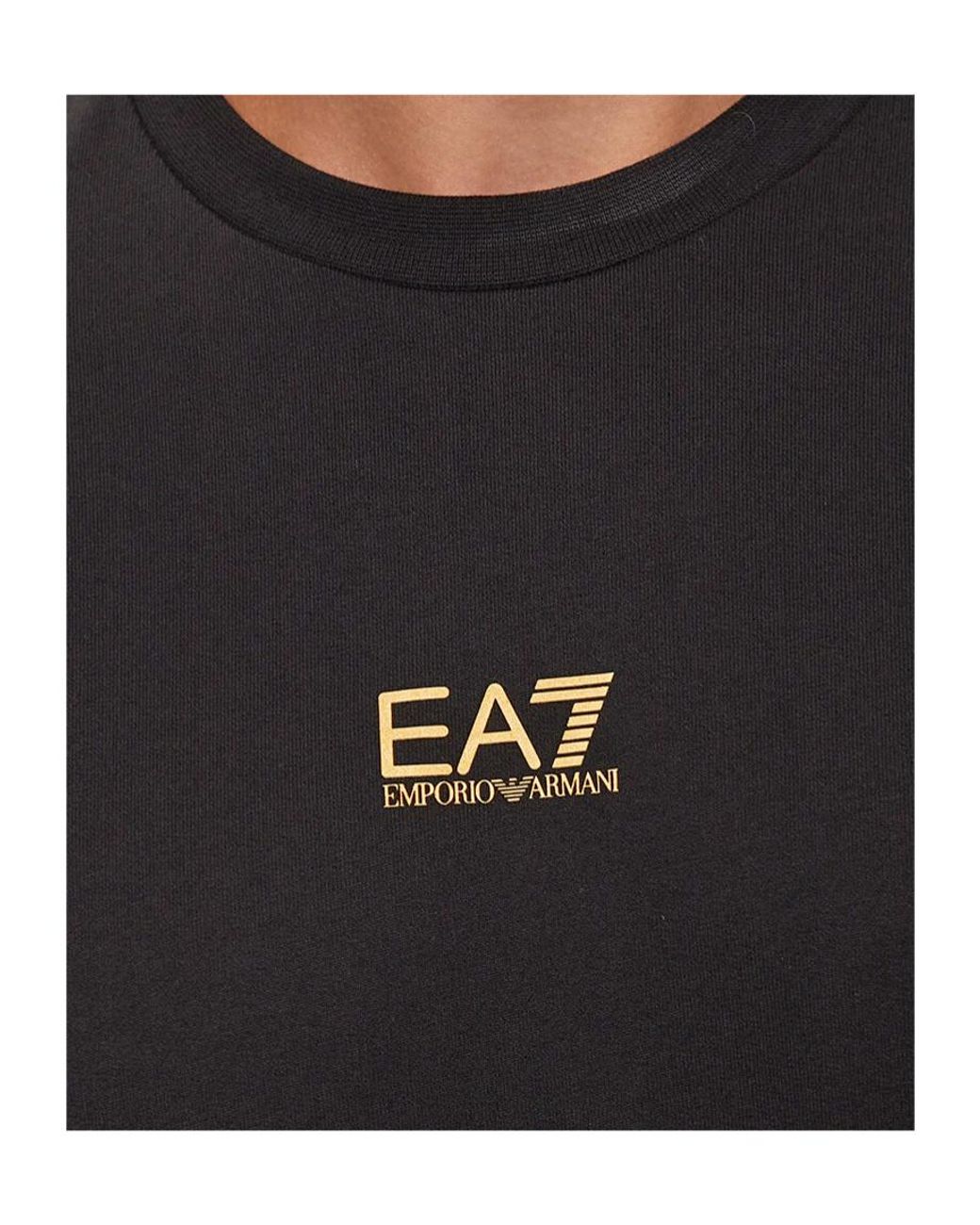 EA7 Black Logo-Print Sweatshirt for men