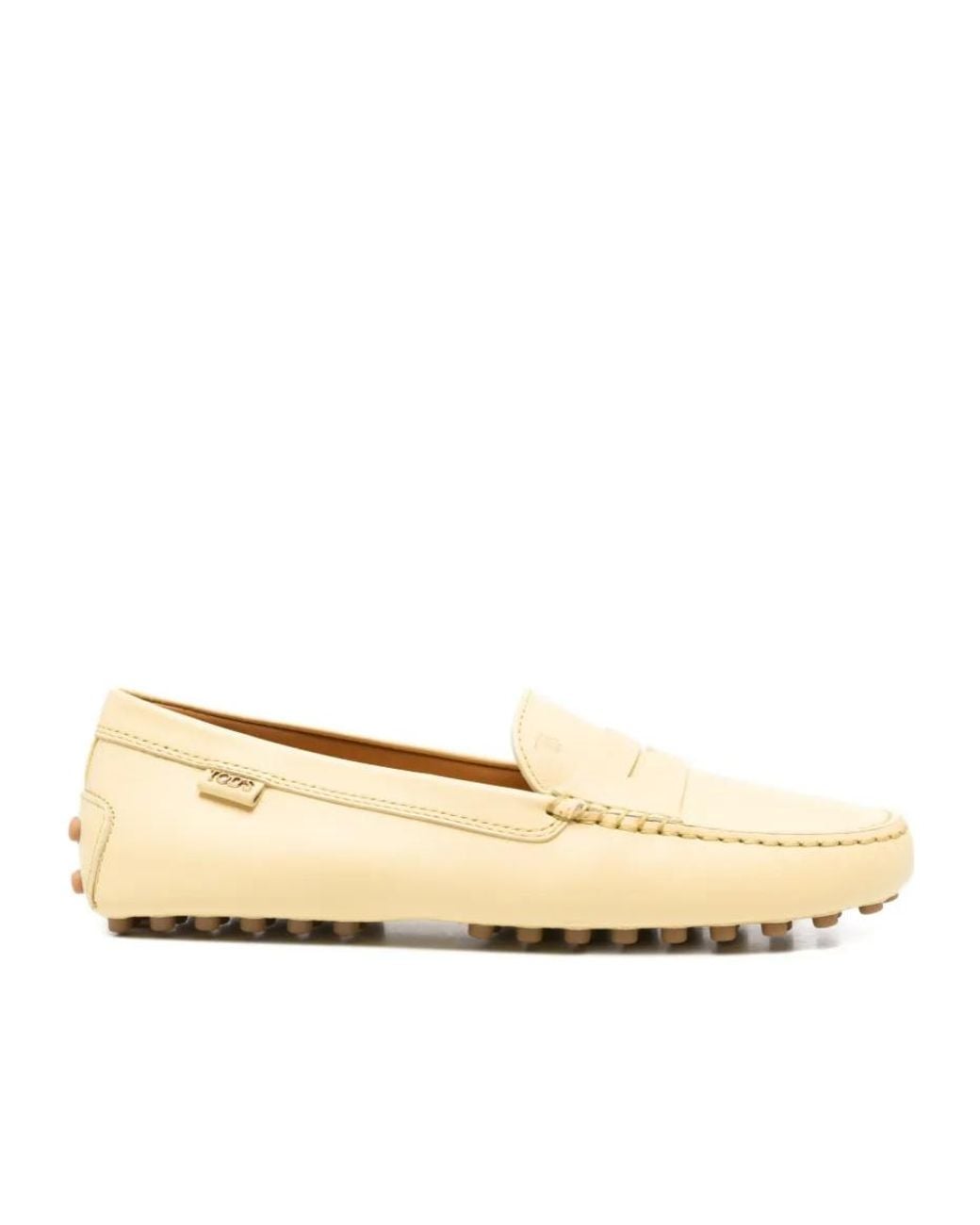 Tod's Natural Penny-Strap Leather Loafers