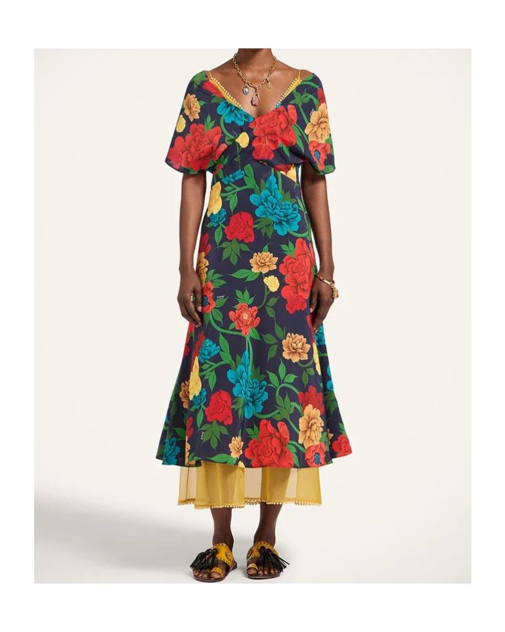 LaDoubleJ Multicolor Floral A-Line Dress