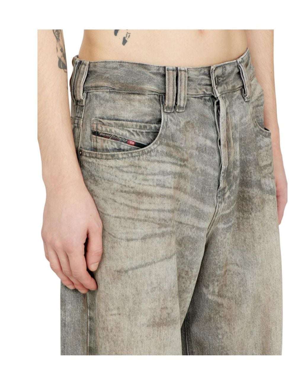 DIESEL Gray 1997 D Enim M Fsi 2 Wide-Leg Jeans for men