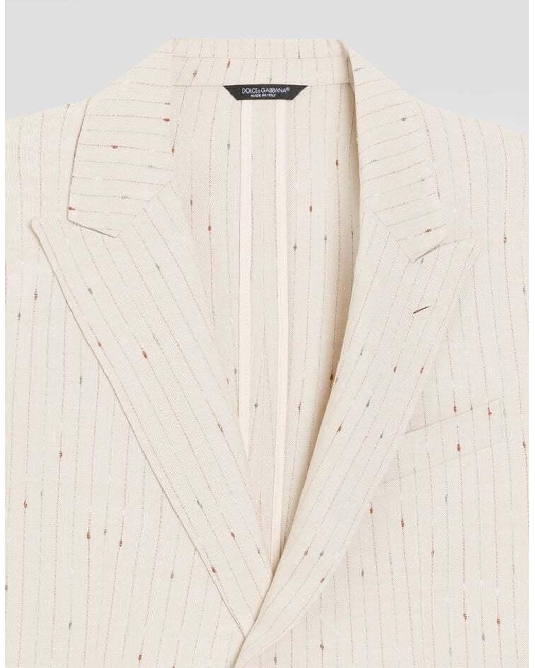 Dolce & Gabbana Natural Patterned Two-Button Blazer for men