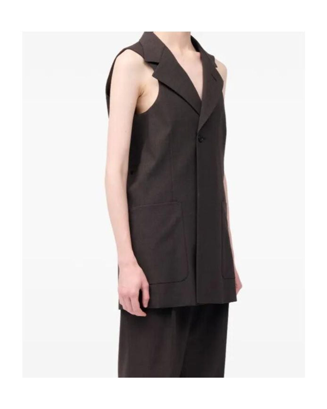 MM6 by Maison Margiela Brown Single Breasted Sleeveless Waistcoat
