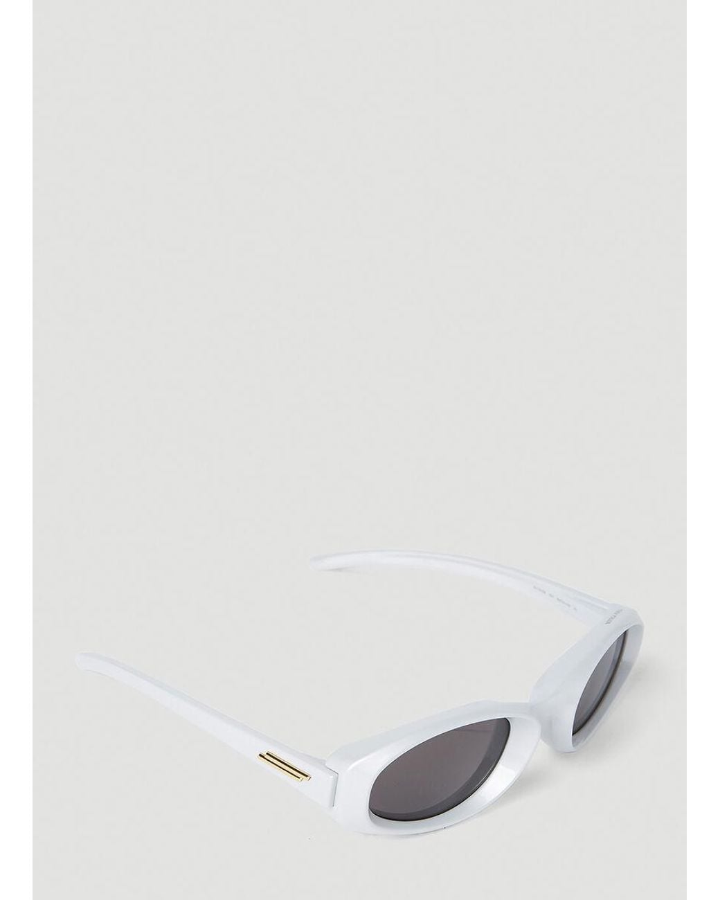 Bottega Veneta White Eyewear Oval Frame Sunglasses