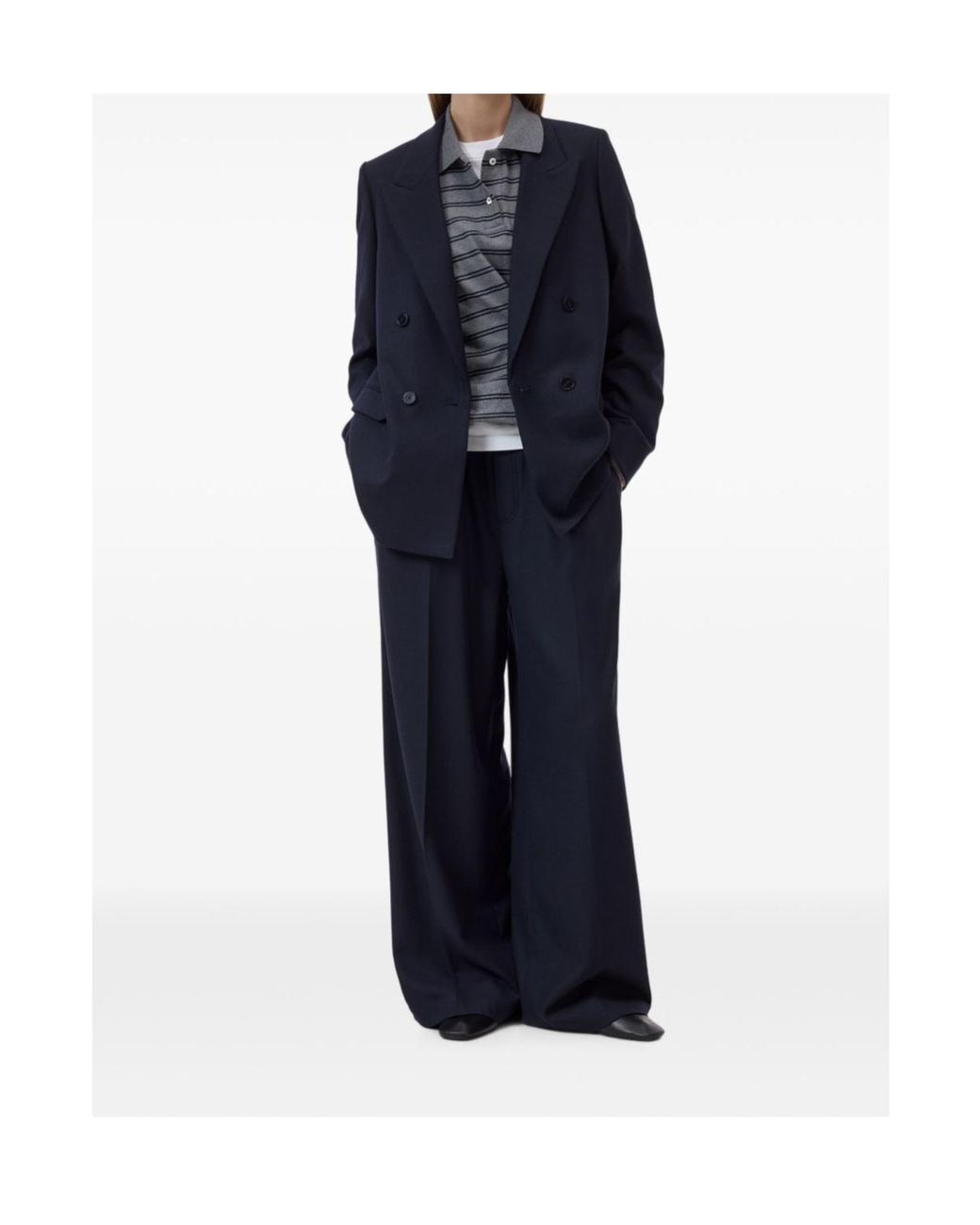 Closed Blue Double-Breasted Fitted Blazer