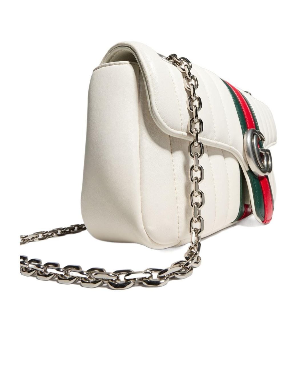 Gucci White Jetset Gg Marmont Medium Shoulder Bag