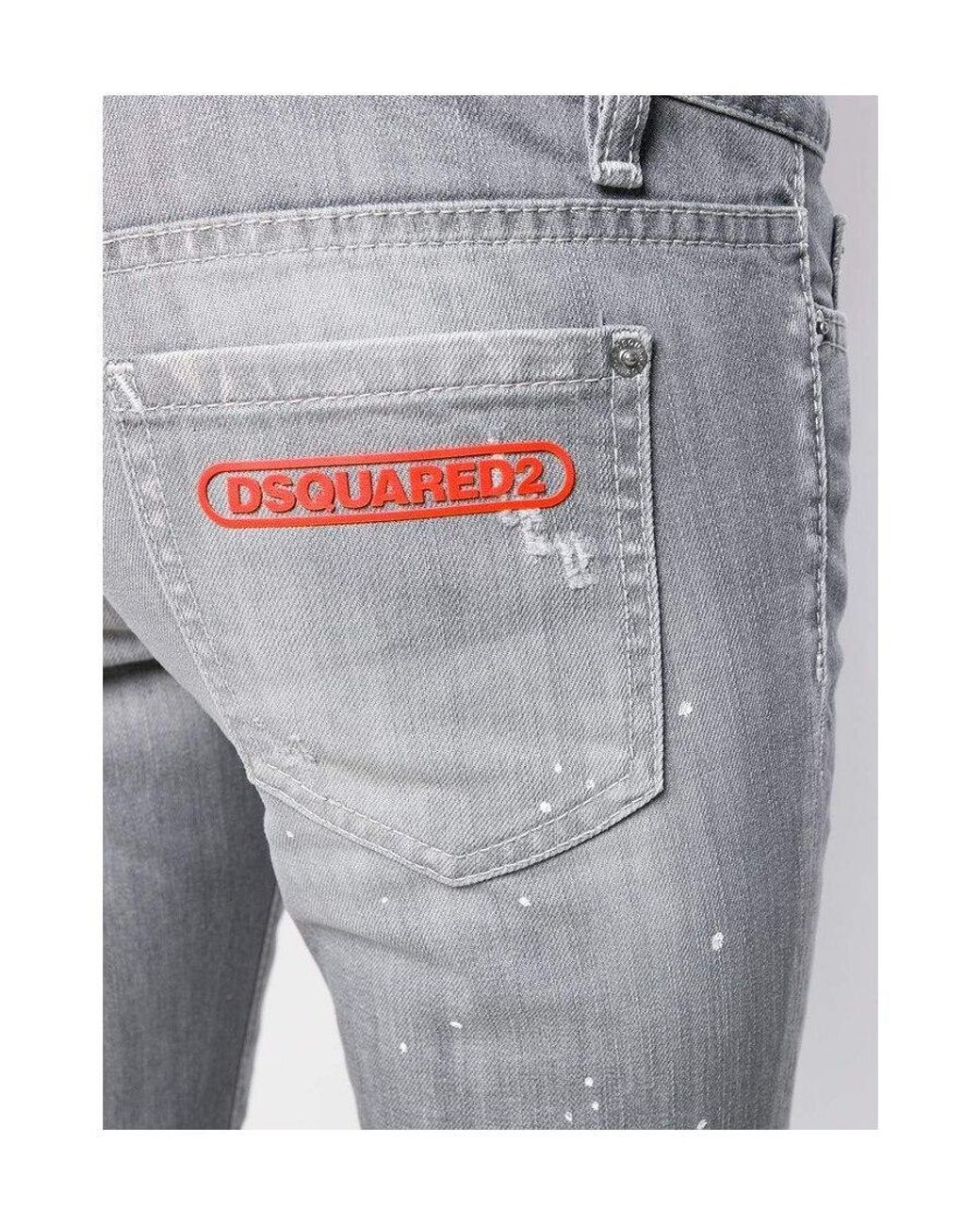 DSquared² Gray Slim-Fit Low Rise Trousers