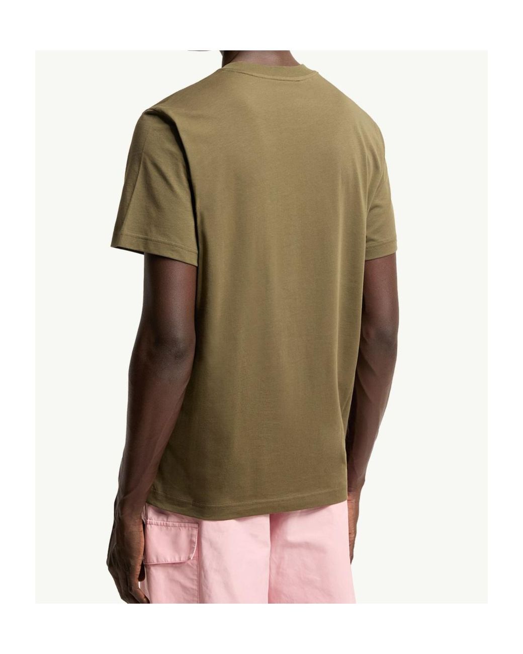 Moncler Green Logo Patch Crewneck T-Shirt for men