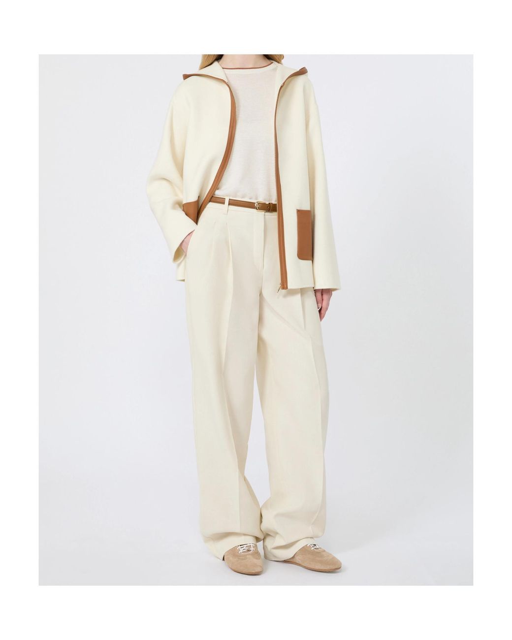 Max Mara White Contrast-Trim Short-Sleeve Top