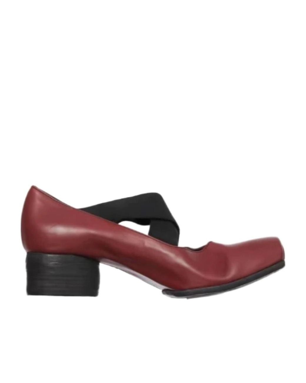 Uma Wang Red Block-Heel Ballet Flats