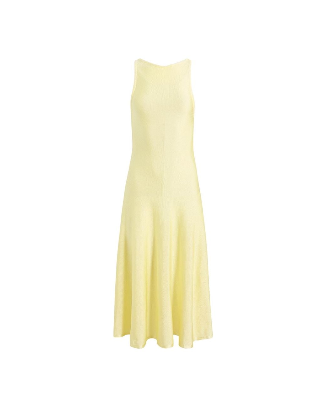 Khaite Yellow Boat Neck Sleeveless Dress