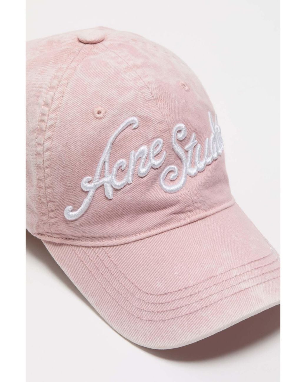 Acne Pink Embroidered Logo Baseball Cap
