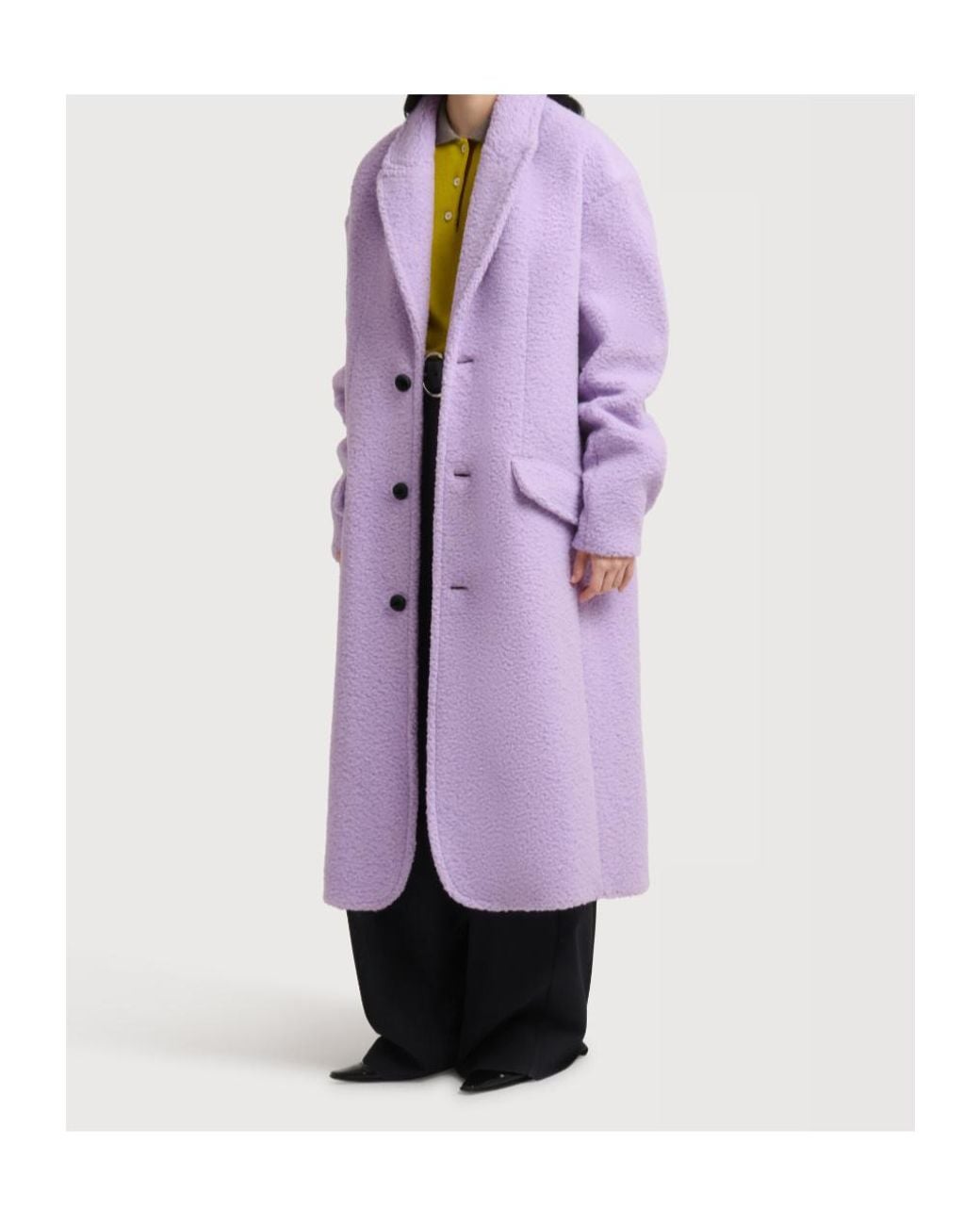 Marni Purple Wool-Mohair Teddy Oversized Coat