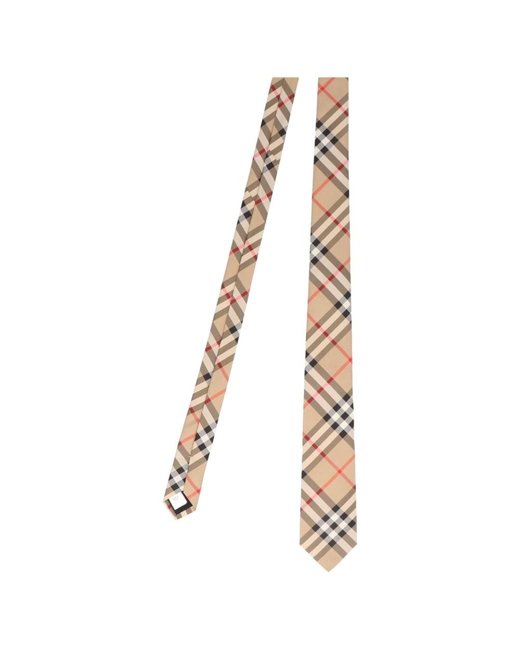 Burberry White Vintage Checked Pointed Tip Tie for men