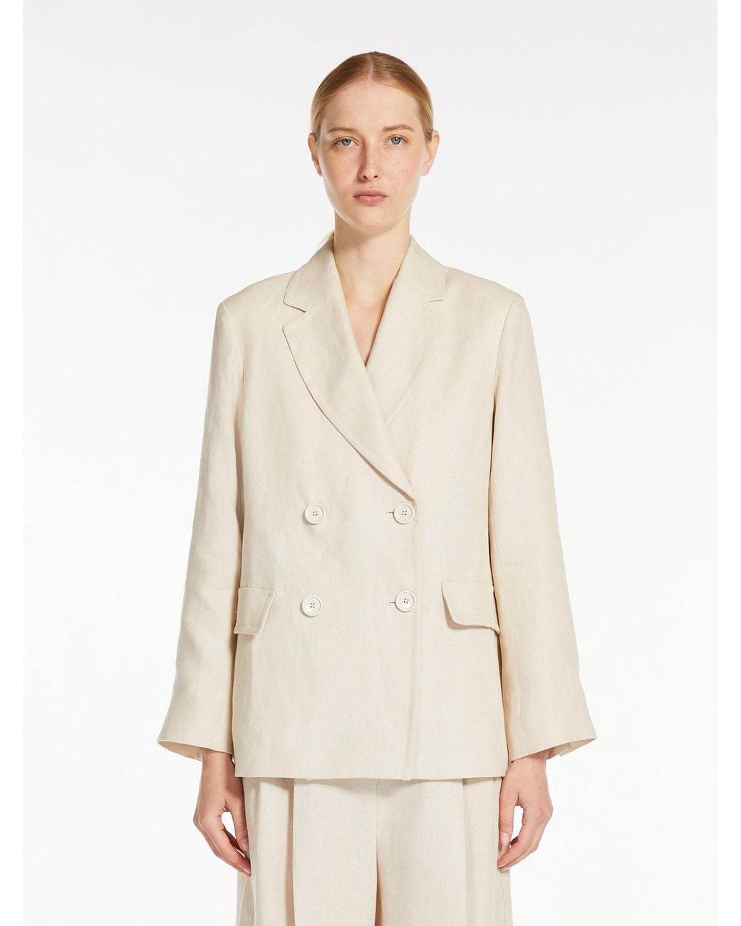 Max Mara Natural 'S Double-Breasted Long-Sleeved Jacket