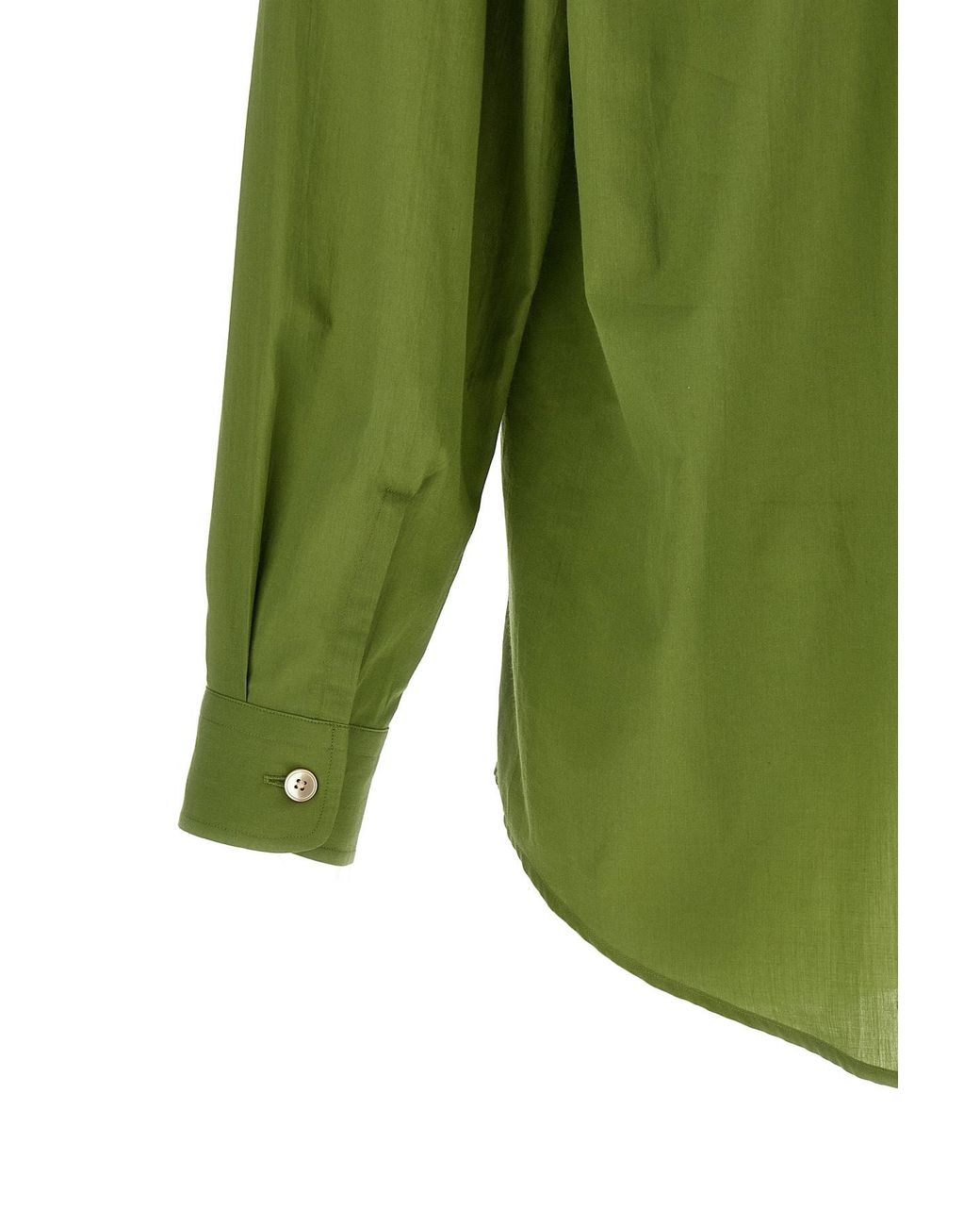 Auralee Green Super Fine Cotton Lawn Shirt for men