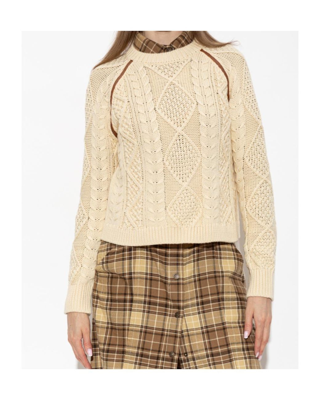 DIESEL Natural Cable Knit Sweater