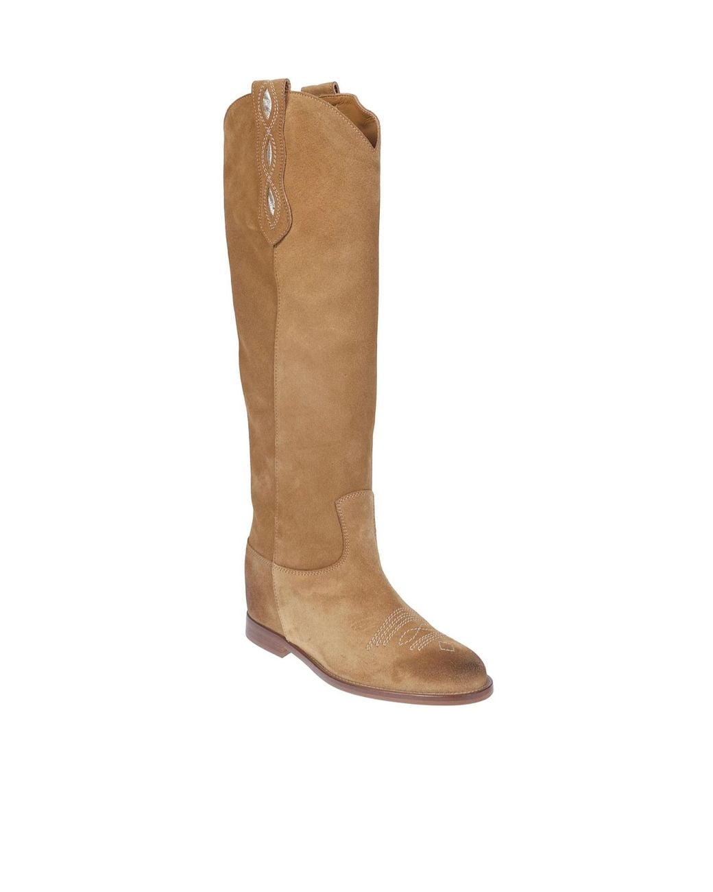 Via Roma 15 Brown Embroidery Panel Boots