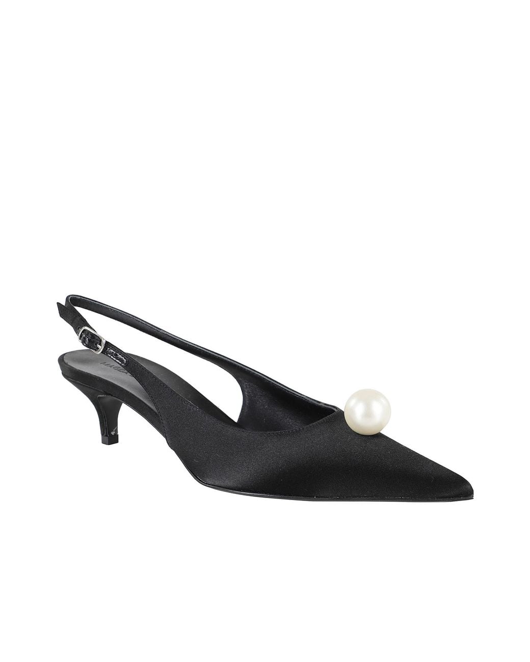 Magda Butrym Black Magda Burtym Embellished Slingback Satin Pumps