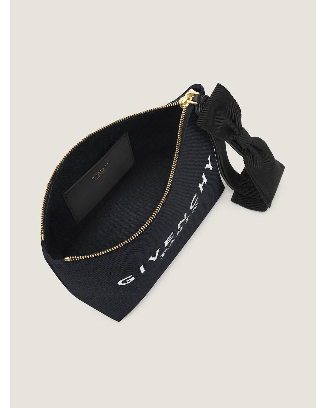 Givenchy Black Logo Printed Denim Pouch