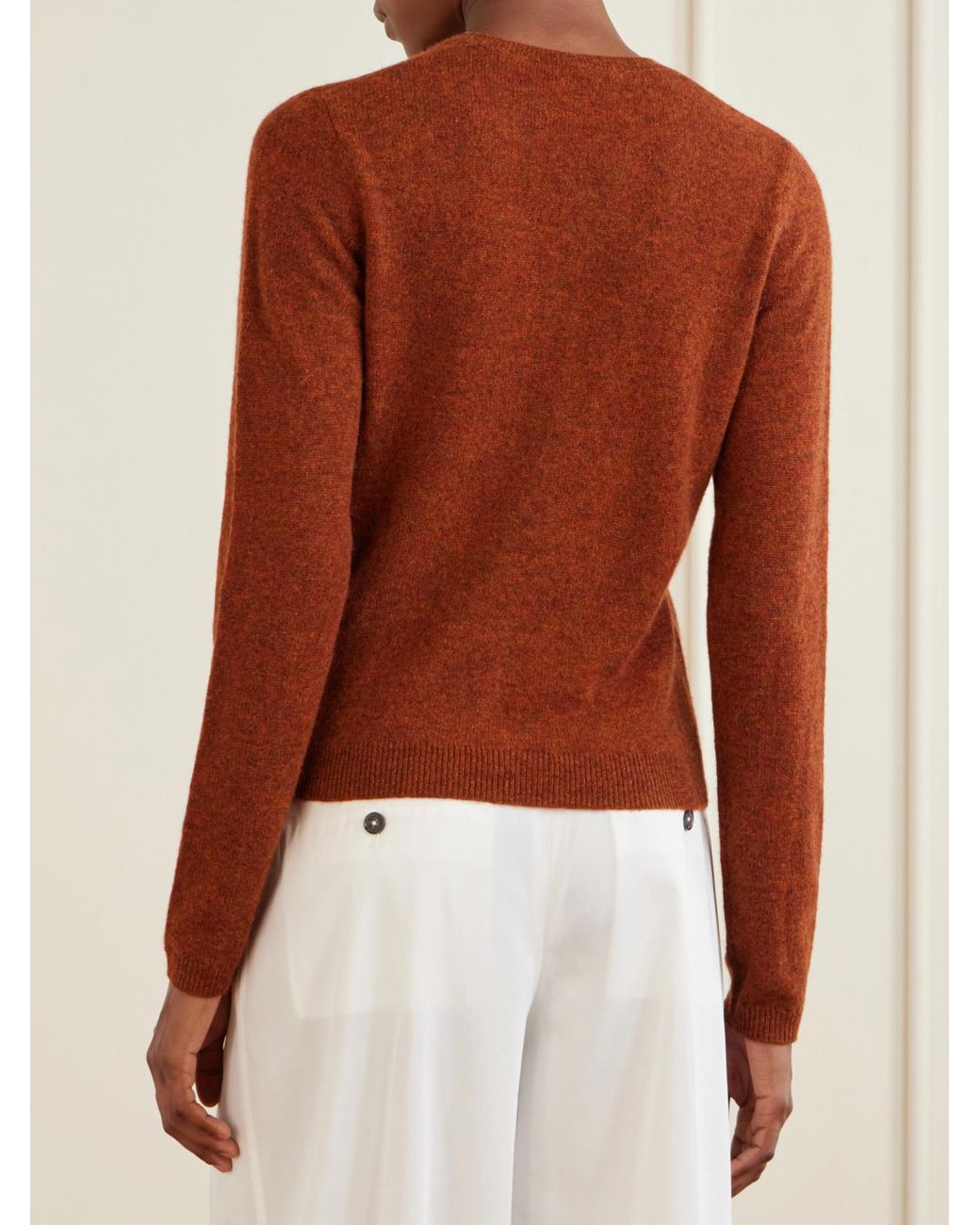 Doen Brown Solid-Color Cashmere Sweater