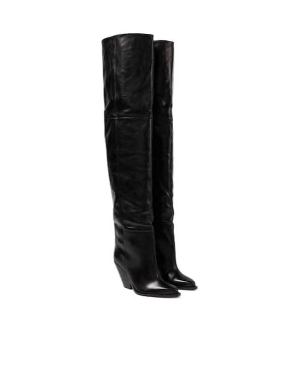 Isabel Marant Black Knee-High Leather Boots