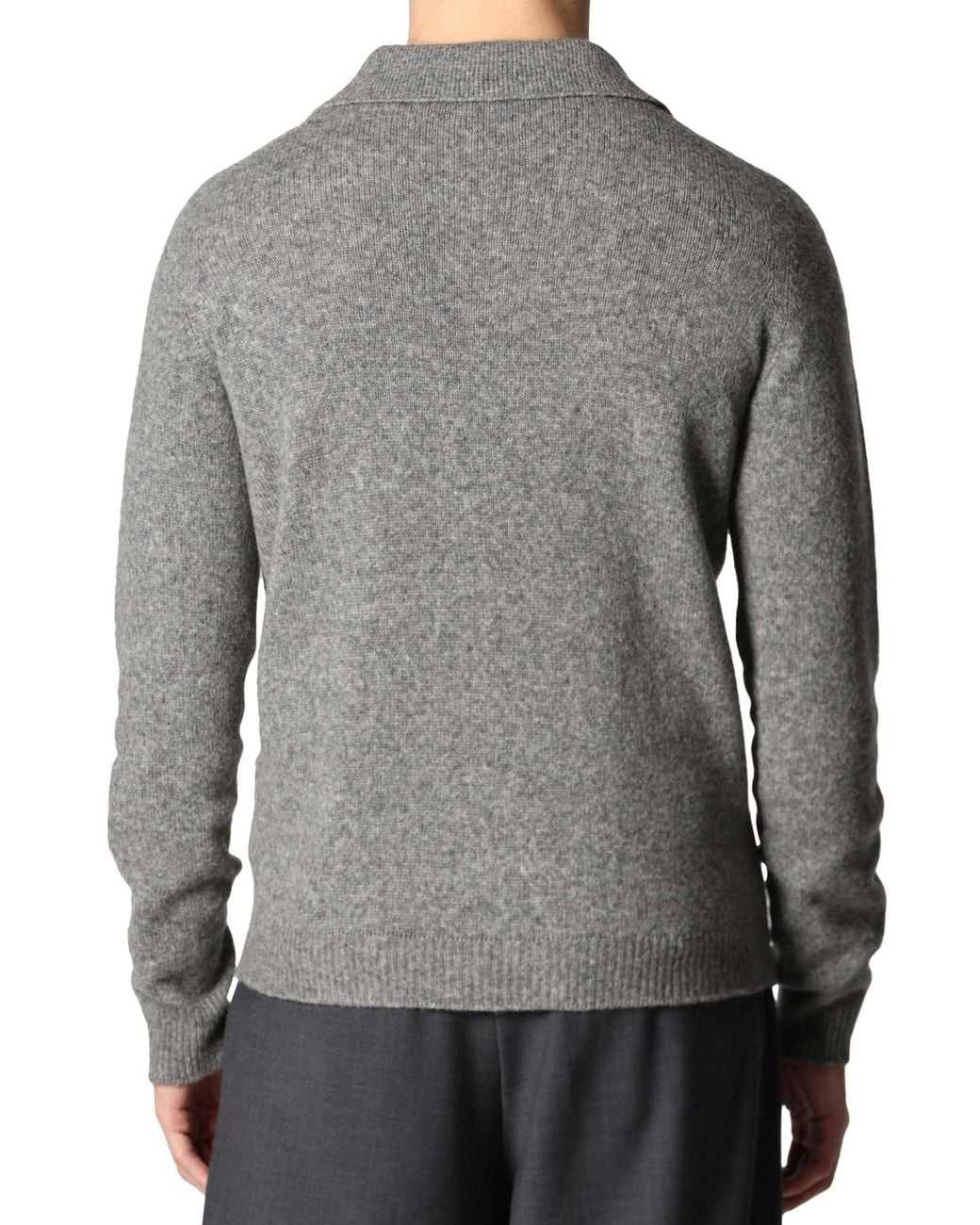 Roberto Collina Gray Collared Long-Sleeve Sweater for men