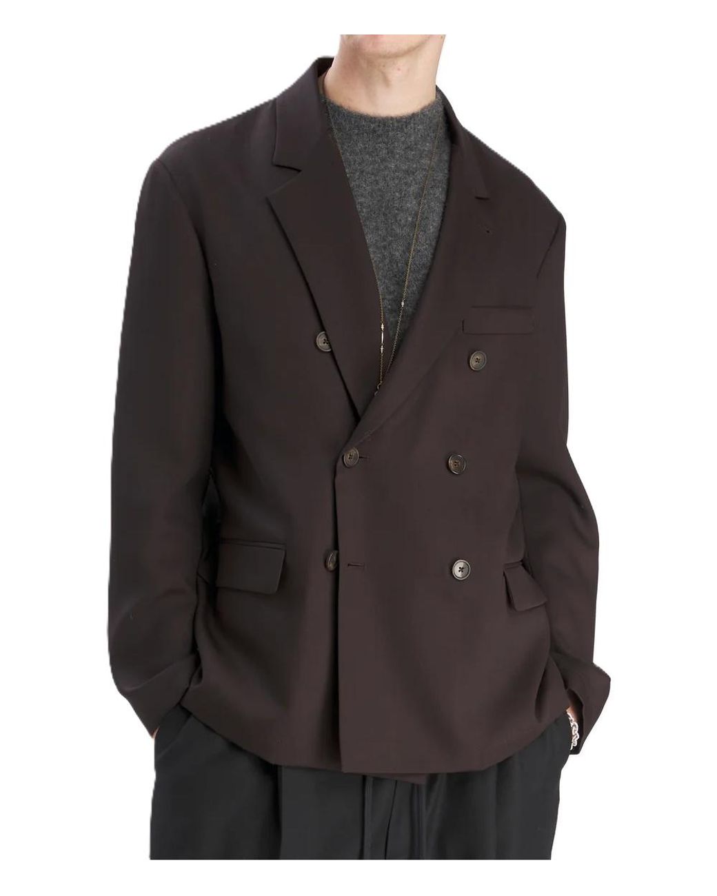 Barena Gray Double Breasted Long Sleeved Jacket for men