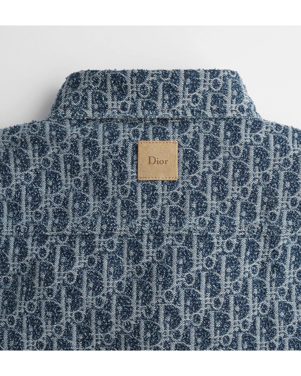 Dior Blue Homme Oblique Pattern Short-Sleeve Shirt for men