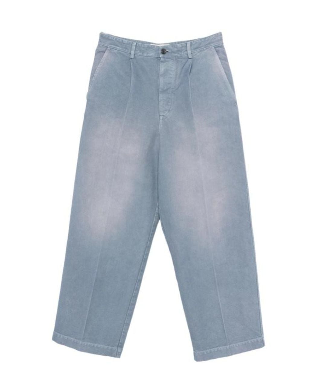 Marni Blue Pleated Wide Leg Trousers for men