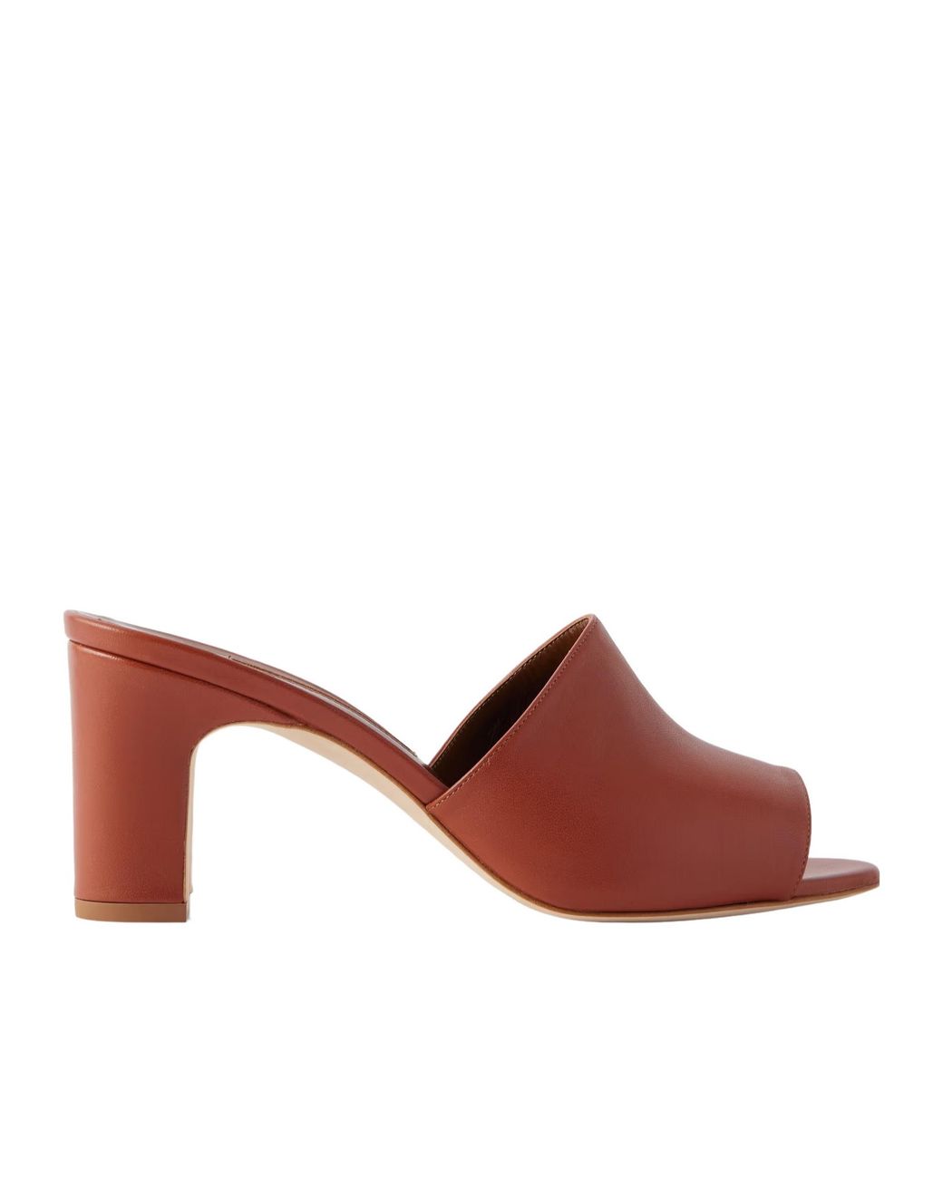 Manolo Blahnik Brown Leather Mules