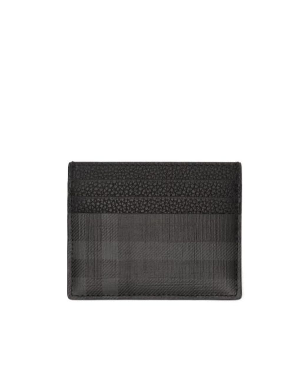 Burberry Black City Check Card Case for men