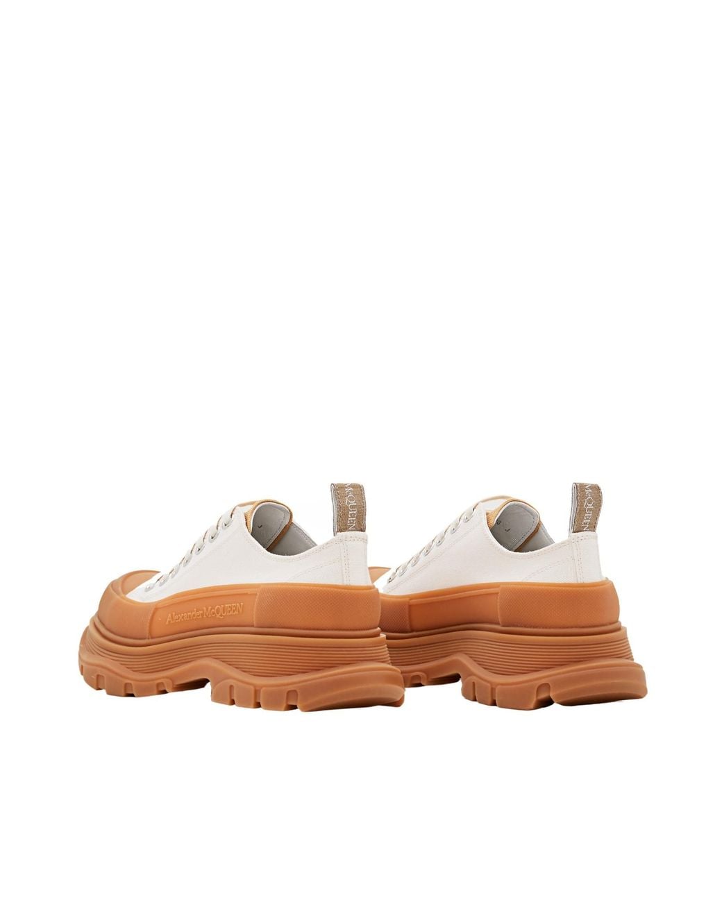 McQueen White Tread Slick Lace-Up Sneakers