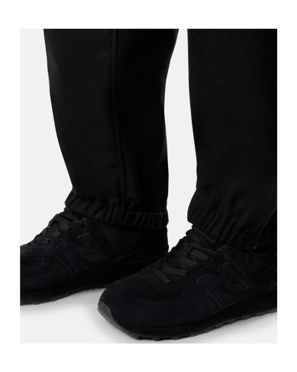 Stone Island Black Logo Patch Straight Leg Pants for men